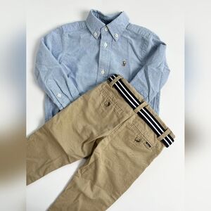 Polo by Ralph Lauren Blue and Tan Kids Matching Set